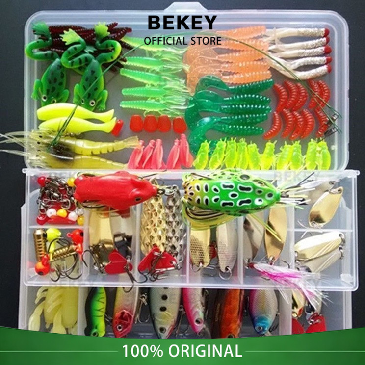 BEKEY 75Pcs Soft Lure 1set Soft Bait Fishing Lure Umpan Pancing Gabus Umpan Lembut Soft Lure Casting