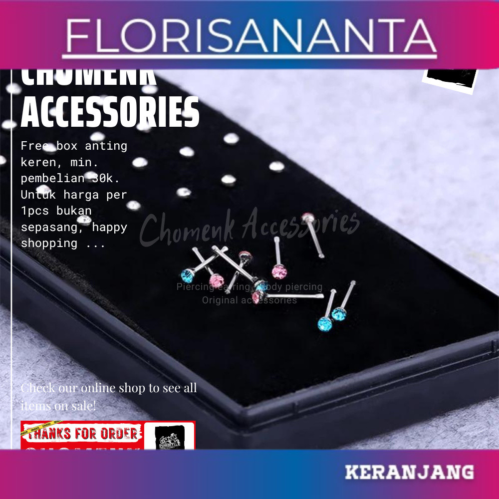 terlaris murah ANTING HIDUNG TITANIUM ANTING HIDUNG TUSUK ANTING HIDUNG NOSE ANTING TINDIK HIDUNG TI