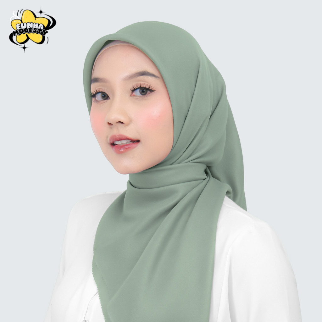 Hijab Segiempat Shinar Ansania Glamour Best Quality Size 110X110 Pinggiran Lacer Cut / Hijab Segi Em