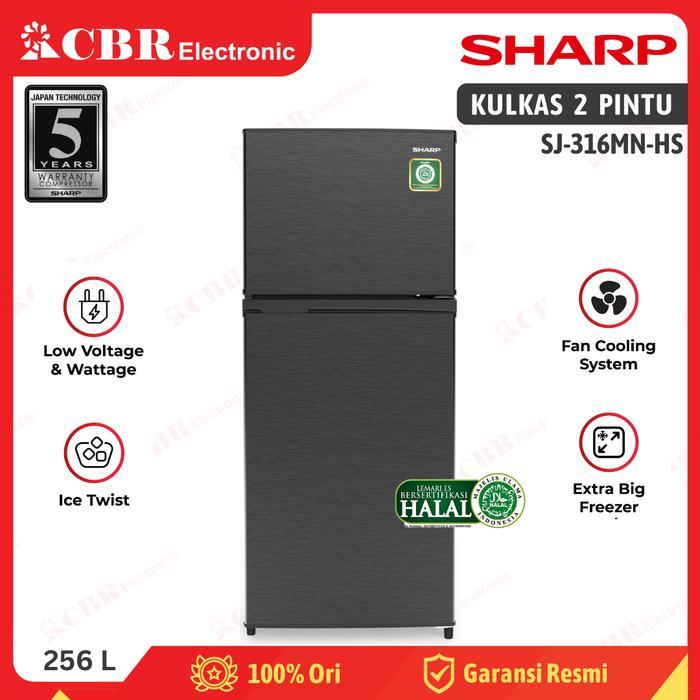Kulkas SHARP 2 Pintu 237L / SJ-316MN-HS (Kirei)