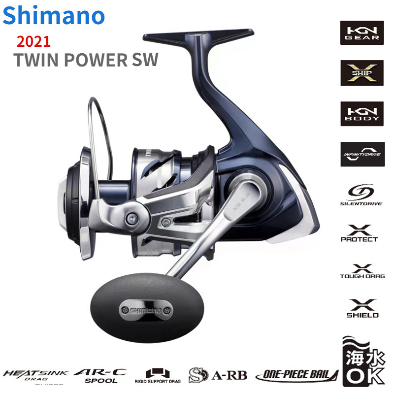 Original 2021 SHIMANO Twin Power Twinpower SW 4000 5000 6000 8000 10000 14000 Jigger Saltwater Spinn