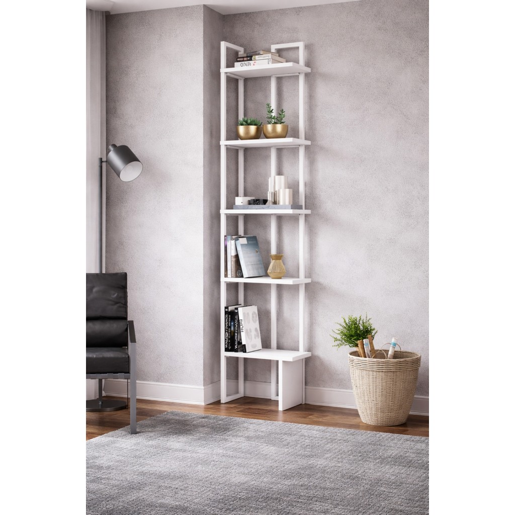 tinggi 115 cm.promo rak buku sudut rak hias minimalis rak sudut