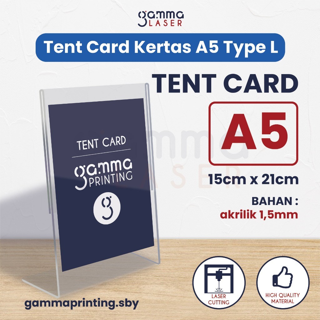 Akrilik Tempat Brosur 1,5mm L A5 / Acrylic Tent Card Holder