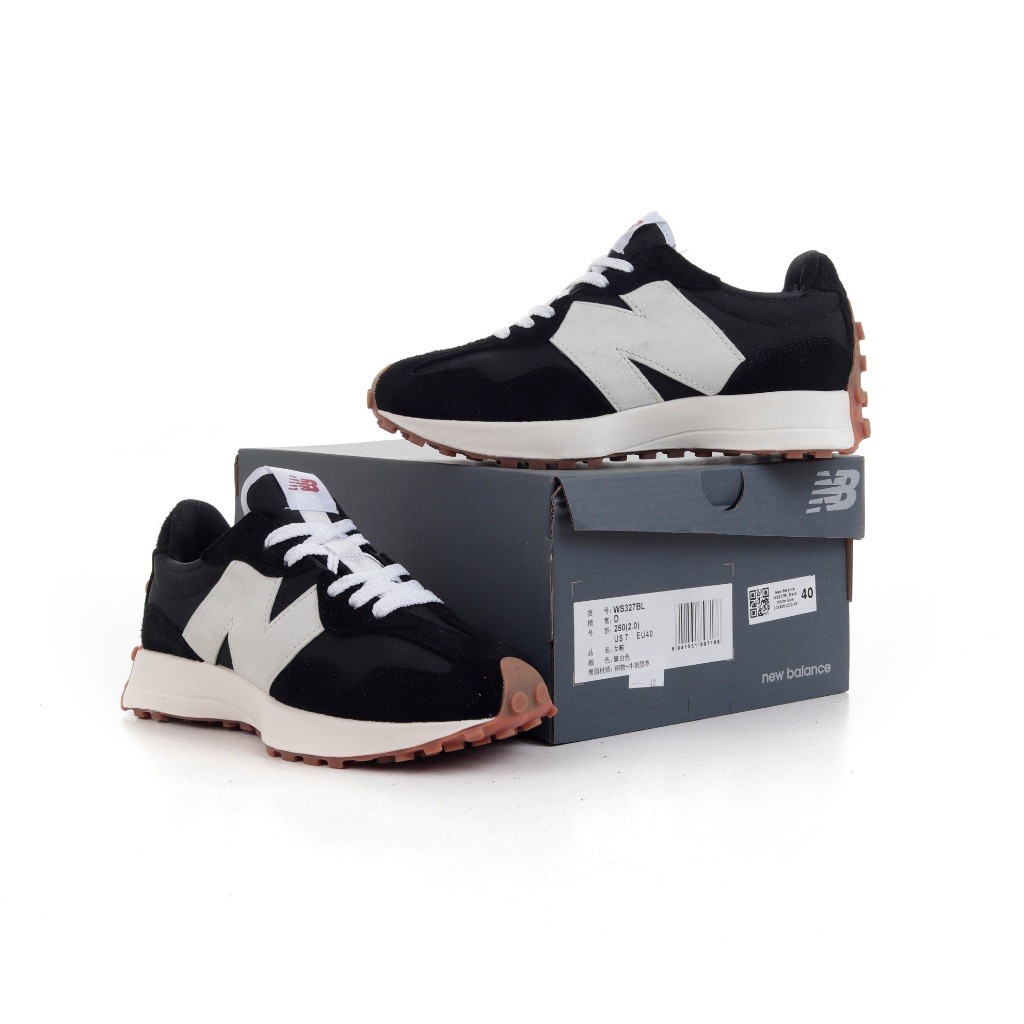 Sepatu  New Balance WS327BL Black White Gum - NB 327