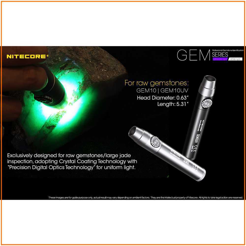 Nitecore GEM10UV Senter Indentifikasi Batu Mulia Gemstone Ultraviolet