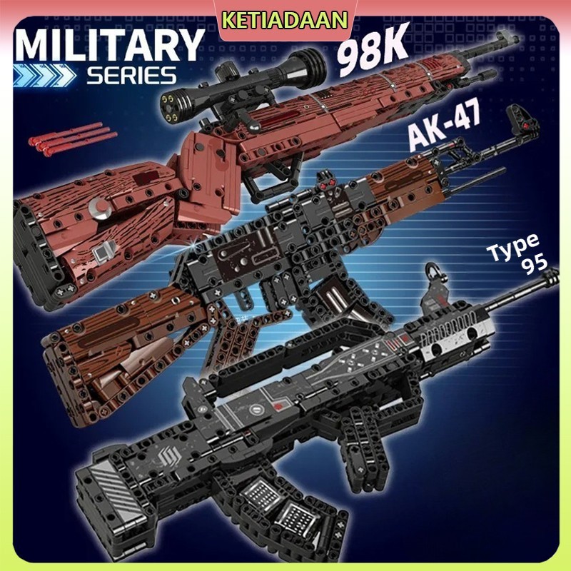 Kompatibel dengan senjata bata LEGO / Dapat menembakkan senapan 98K/AK47/95 / Senjata mainan yang te