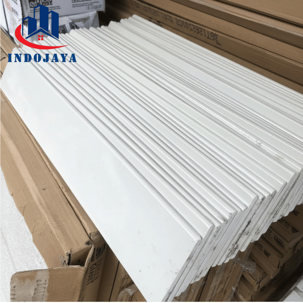 Plint Keramik 10x80 Cream Polos Bavel Rapi List Lantai Dinding Granit Granite Tile Mewah Custom