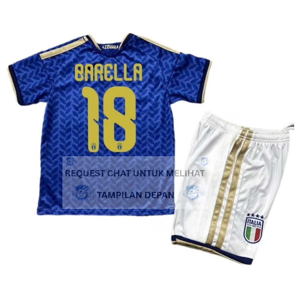 JERSEY BAJU BOLA ANAK ITALIA HOME KIDS WORLD CUP 2026 + NAMESET FANS VERSION
