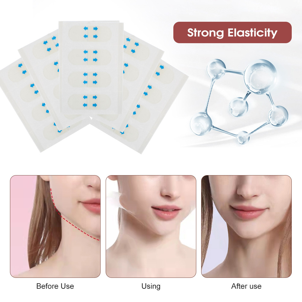 80Pcs/Waterproof V Face Makeup Adhesive Tape Invisible Breathable Lift Face Sticker Lifting Tighten 