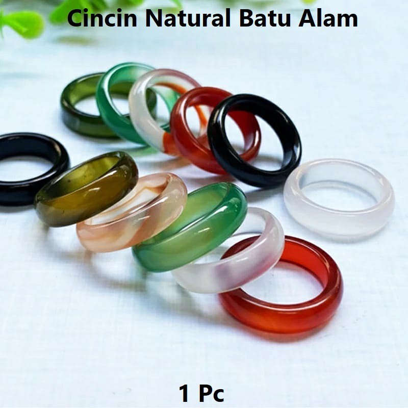 Cincin Batu Alam Transluncent Warna Beragam Cincin Pria Dan Wanita Batu Alam Natural Premium Quality