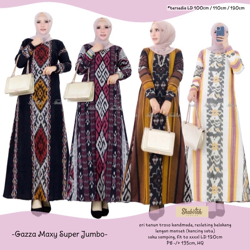 Gamis Tenun Super Jumbo LD 120cm - Gamis Tenun Murah baju atasan wanita terbaru atasan wanita kekini