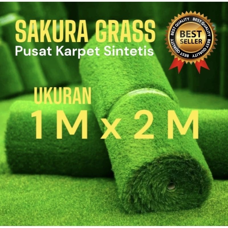 GROSIR RUMPUT SINTETIS 1 ROLL UKURAN 100X200 CM TERLARIS
