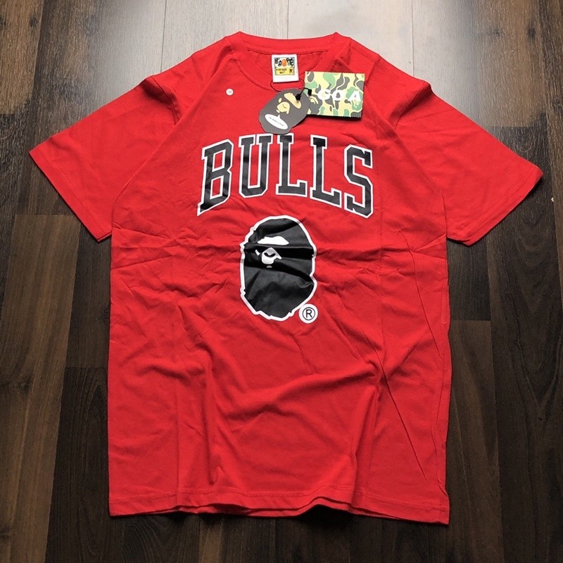 KAOS BULLS BY A BATHING APE BAPE FULL TAG MIRROR 1:1 ORIGINAL TSHIRT CHICAGO BULLS OVERISZE