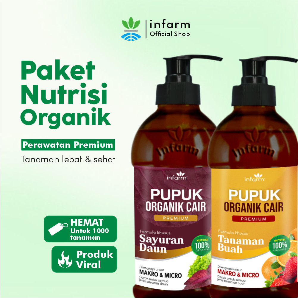 INFARM - Paket Nutrisi Organik POC Sayur 500ml dan POC Buah 500ml Paket Perawatan Premium