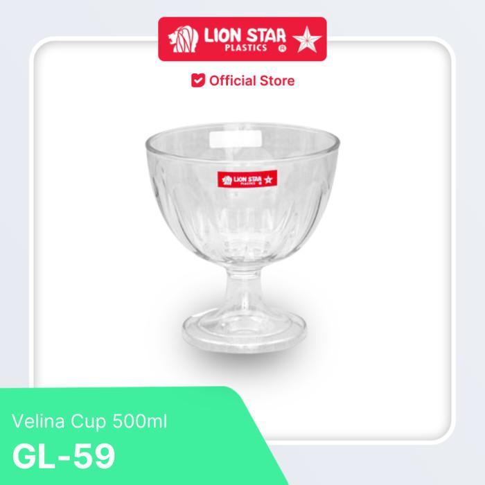 LION STAR Gelas Plastik Ice Cream / Gelas Es Krim Velina Cup 500ml GL-59