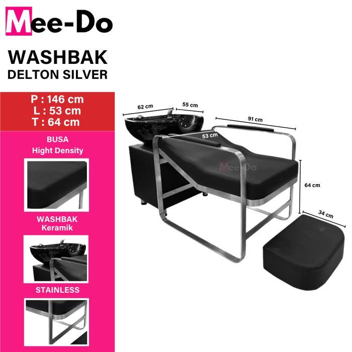 Kursi Keramas Salon Barbershop Chair Washbak Keramik - DELTON-SILVER