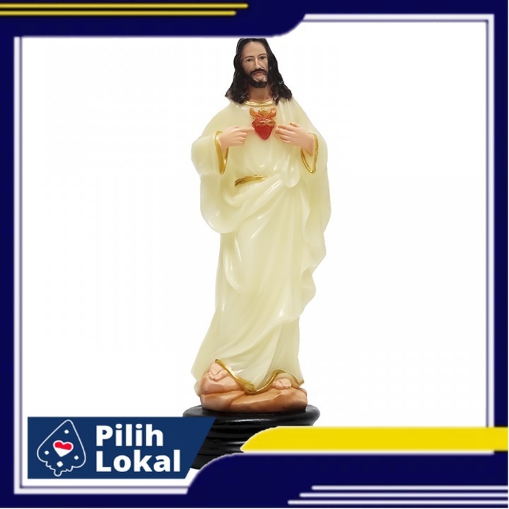 Patung Tuhan Yesus Hati Kudus Fosfor 30cm -Patung Rohani-Patung Yesus