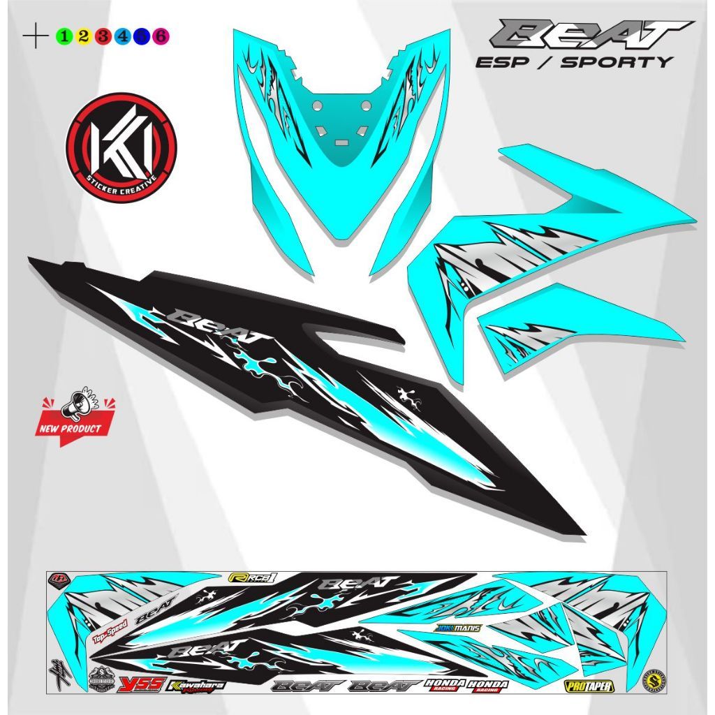 STICKER MOTOR BEAT ESP SPORTY / STICKER MOTOR BEAT ESP VARIASI MOTIP LIS K58 STICKER