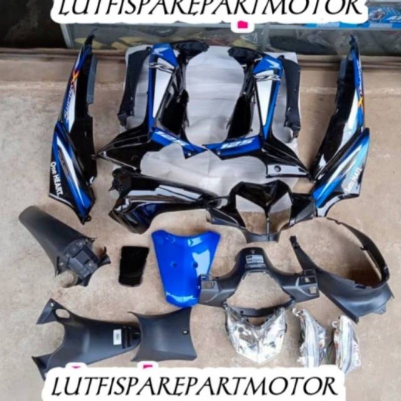 full body Supra x 125 new betmen biru hitam full body halus kasar