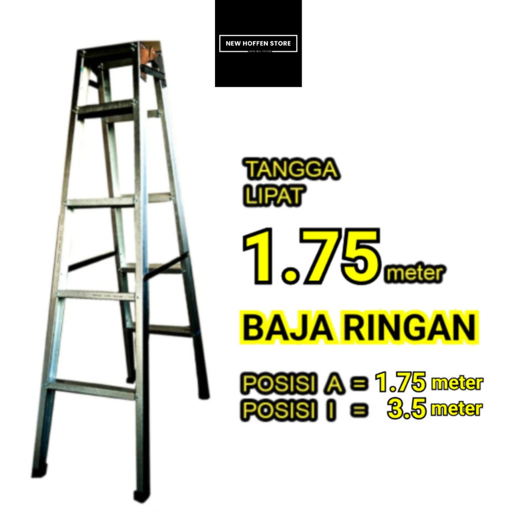 Tangga Lipat Baja Ringan 1.75/3.5 Meter Kokoh