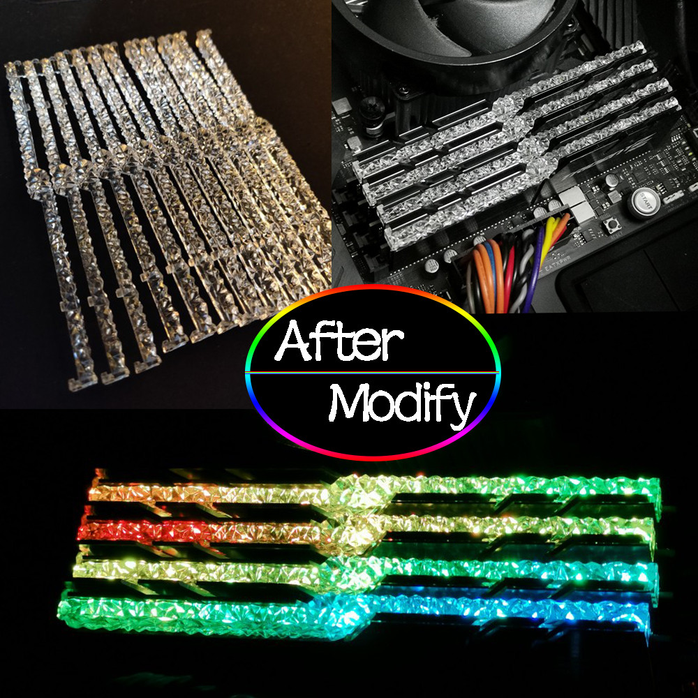 2 Pcs 4 Pcs Memory RAM Light Guide Bar Mod For G Skill Trident Z Neo RGB ange To Royal Series Band I
