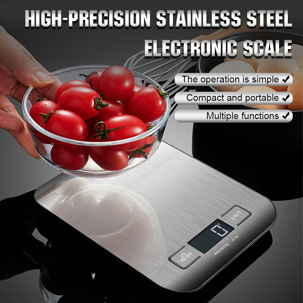 Coffee Scale Digital Kitchen Scale Stainless Steel Kitchen Food Scale USB Charging Food Weighing Sca
