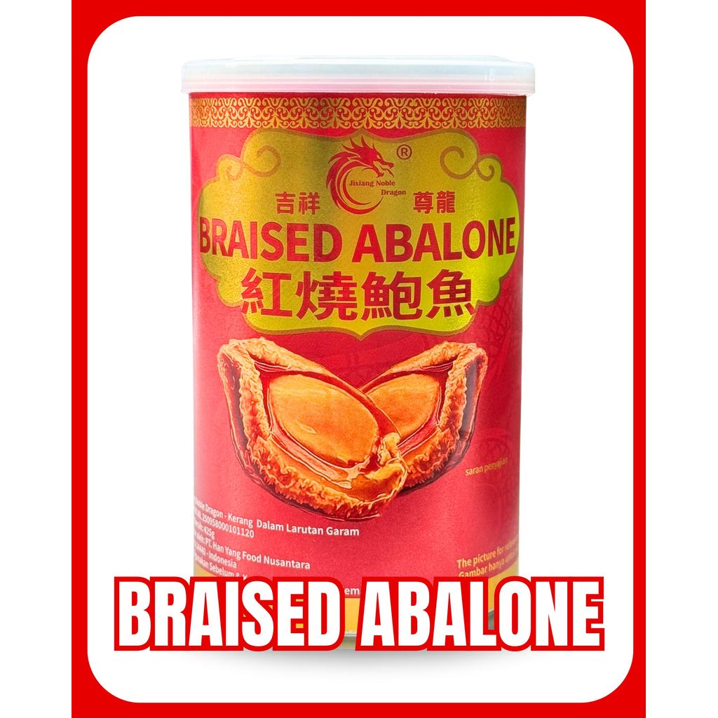 Braised Abalone Premium Noble Dragon| BPOM |Abalone Kaleng Siap Saji Halal