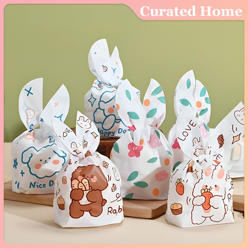 [50 PCS] Plastik GoodieBag Kecil / Kantong Plastik Cookies Lucu Pesta Perayaan