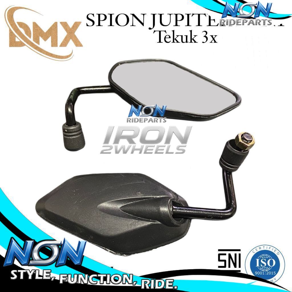 NoiN RideParts -  Spion Jupiter Mini Tekuk 3X Gagang Hitam Spion Motor