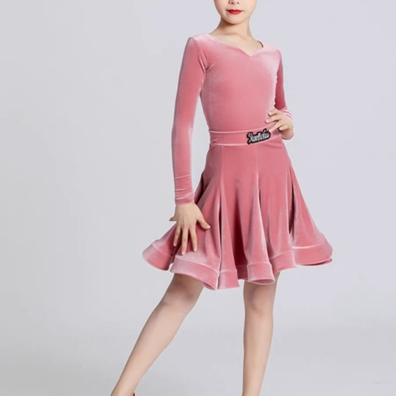 Latin Dance Skirt Children's Latin Dance Dress Girls' Competition Dress Performance Dress Standard S