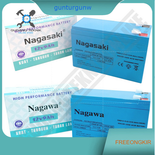 Baterai Sprayer Hama Elektrik 12V 9AH  NAGASAKI / Aki Sprayer Hama 9A Ampere 12Volt NAGAWA Baterai A