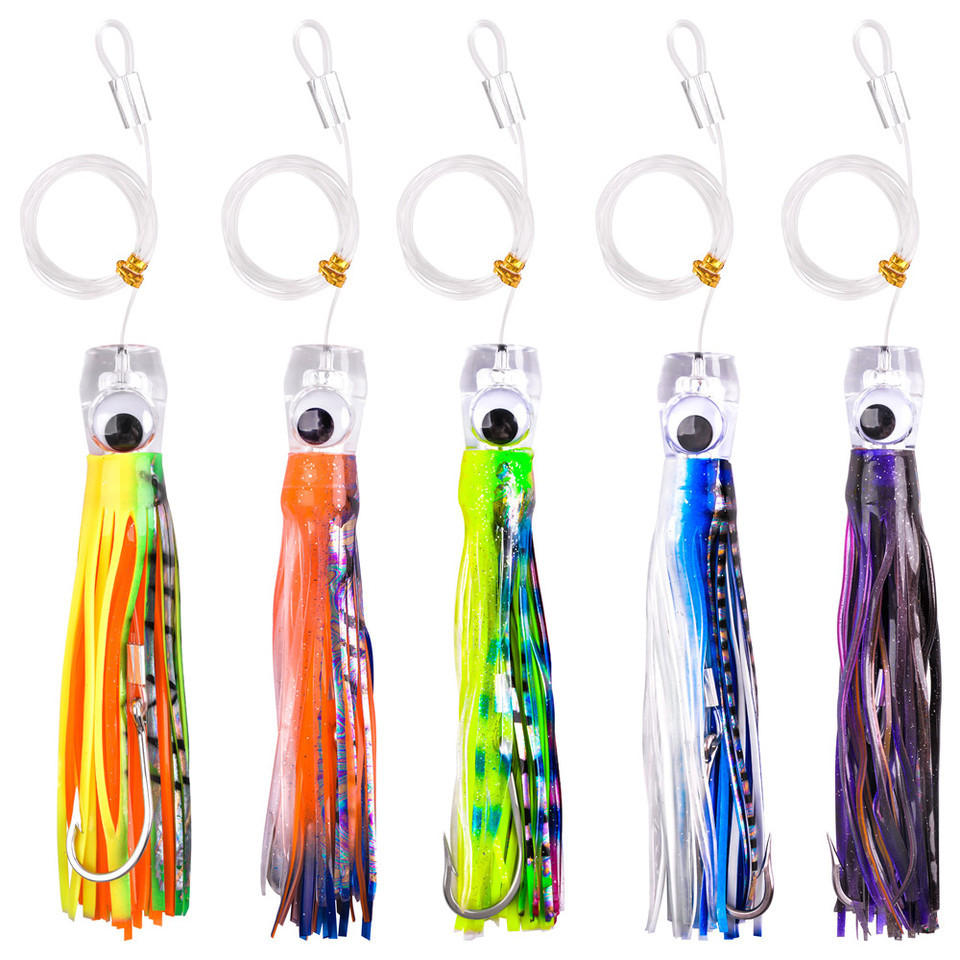68g/108g Trolling lure marlin tuna mahi dolphin durado wahoo shark Skirts big game leader fishing ri