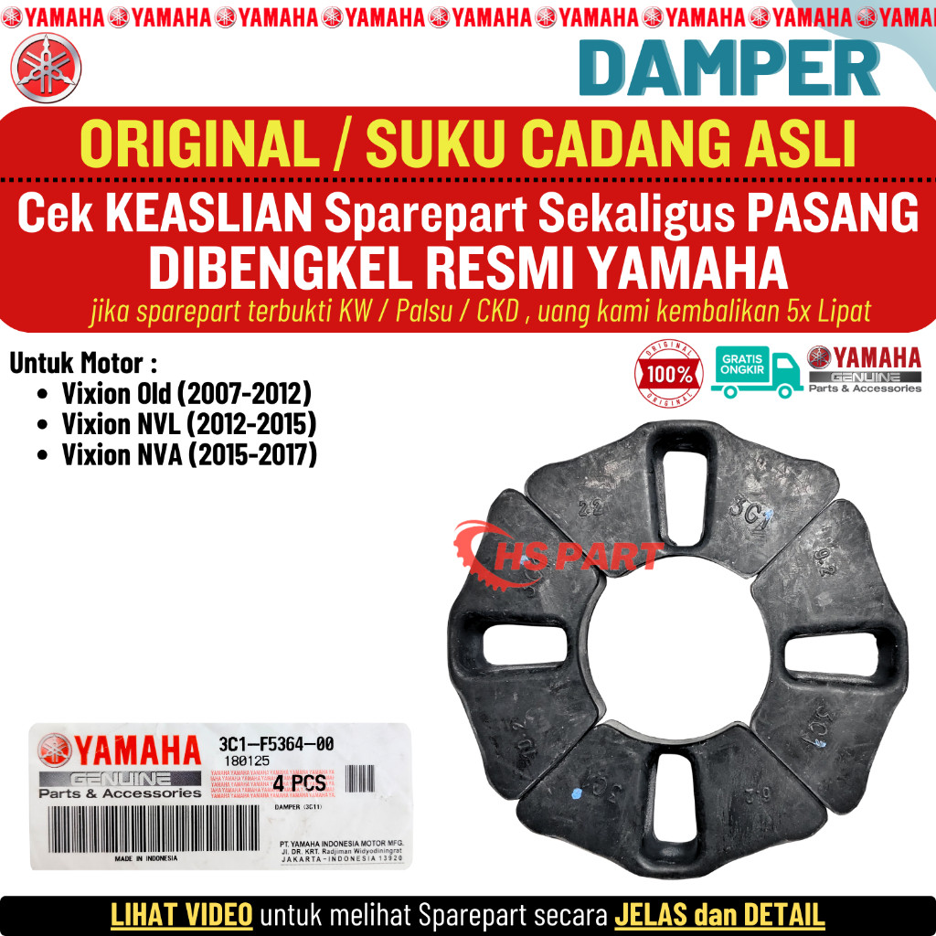Karet Tromol Damper Gir Gear Vixion Old Lama Vixion New NVA NVL Original Yamaha 100%