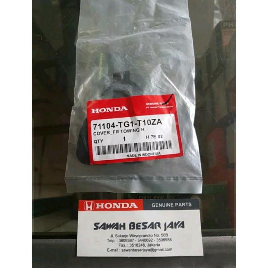 Cover Plastik Tutup Towing - Derek - Hook Bumper Bemper Depan Honda Brio Satya - RS 2016 2017 2018 2