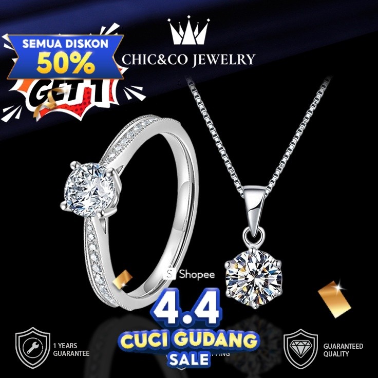 Chicco Jewelry  Buy 1 Get 1 Set Cincin + Kalung Elegant Couple Cincin Adjustable dengan COD 07+09