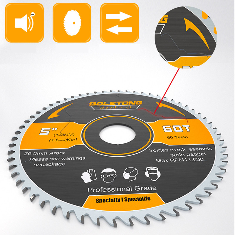 4"  5"  6" YG8 Carbide Circular Saw Blade For Dust-free Saw 110 125 150mm x 60T TCT Saw Blades Cutti
