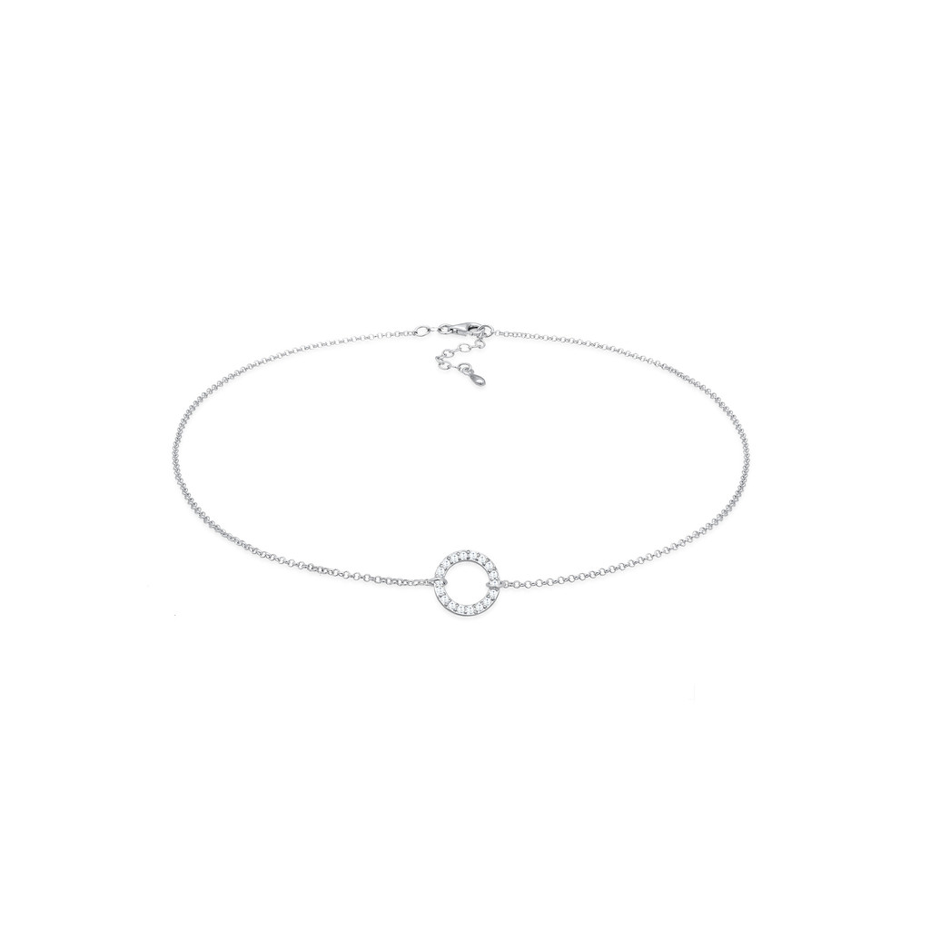 Elli Jewelry Kalung Perhiasan Perak 925 Wanita Choker Circle Zirconia