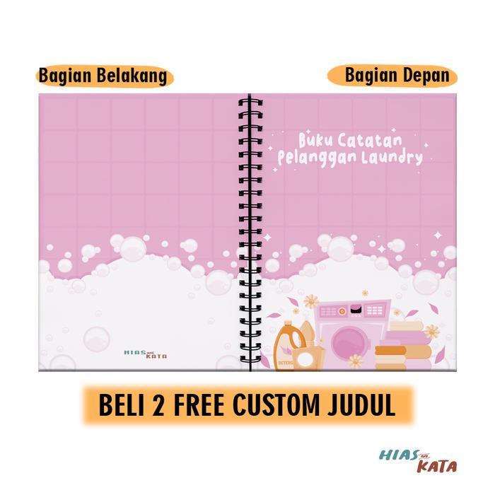 Hiasandkata Buku Pelanggan Laundry Logbook Transaksi Harian A5 80 Halaman Spiral Catatan Nama Paket 