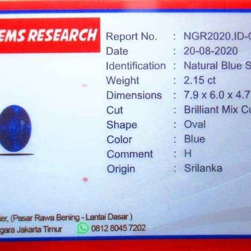 BATU PERMATA BLUE SAFIR CEYLON SRILANKA ASLI NATURAL BERSERTIFIKAT RING PERAK BANGKOK 926 SIAP PAKAI
