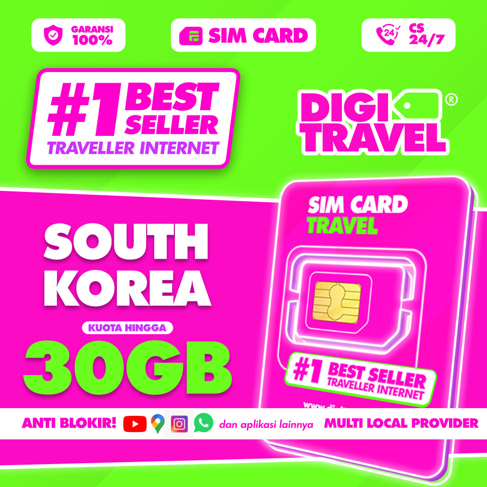 Sim Card Travel South Korea Kuota Besar | SimCard Internet Korea Selatan | Sim Card Roaming