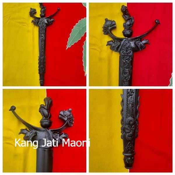 warangka UKIR NAGA HITAM 42cm Deder keris  KJM431218
