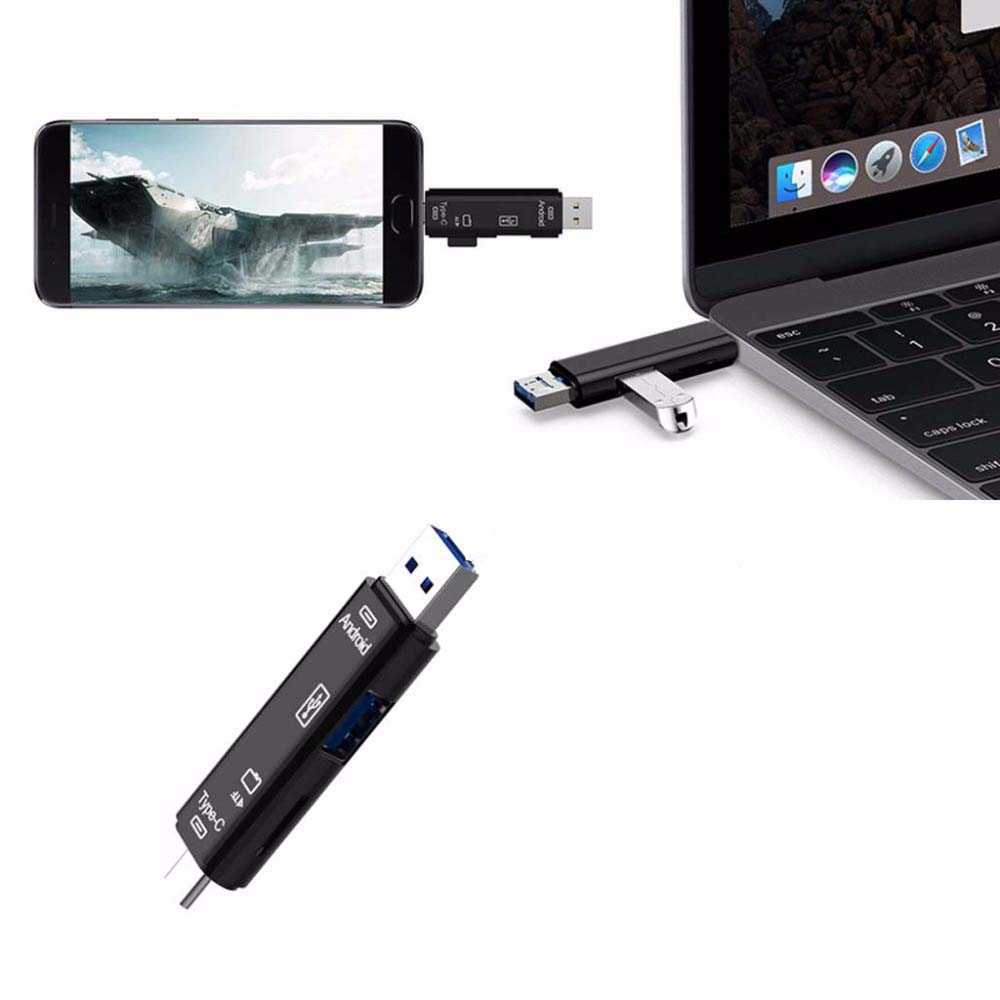 Natrberg Card Reader USB 2.0 Micro Type C OTG MicroSD Card USB - D-188