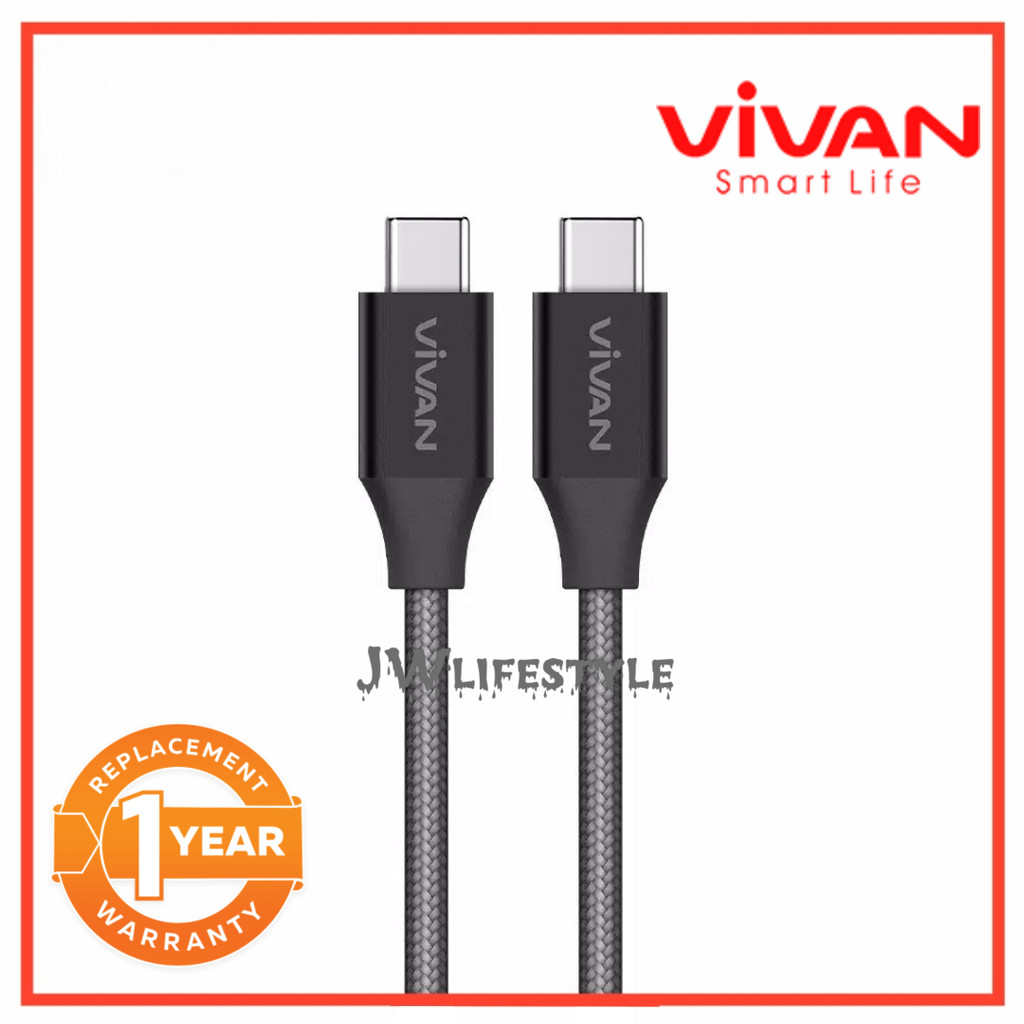 Vivan Kevlar Type-C To Type-C Data Cable 3A (Original)