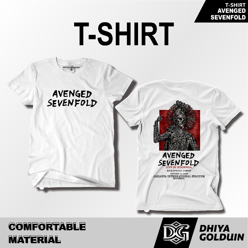 Kaos Avenged Sevenfold Original Katun Combed – Avenged Sevenfold T Shirt Kaos Band Metal