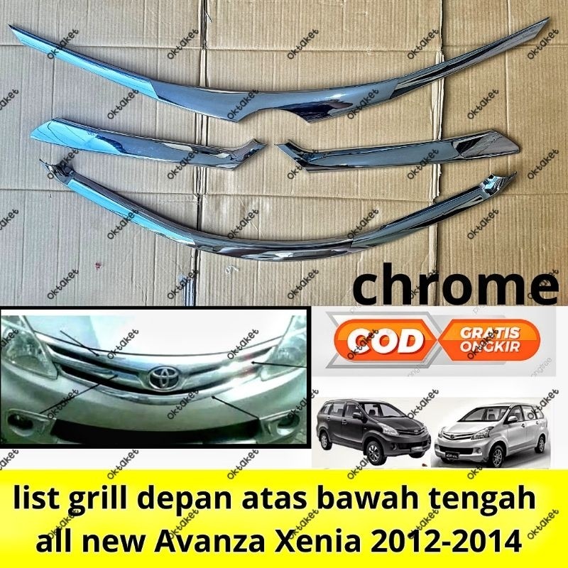 Readylist grill depan tengah bawah all new Avanza Xenia 2012 2013 2014 chrome
