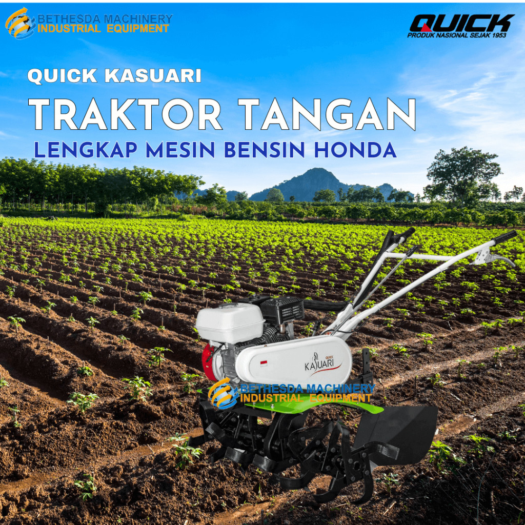 Quick Kasuari Cultivator Mini Honda GX 160 Traktor Lahan Terasering