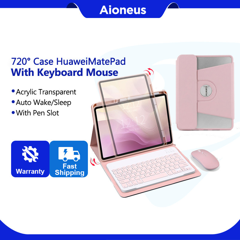Aioneus | Case Huawei MatePad SE 11‘ 11.5‘ 720° Rotation Case Huawei MatePad 11.5 S with Keyboard Mo