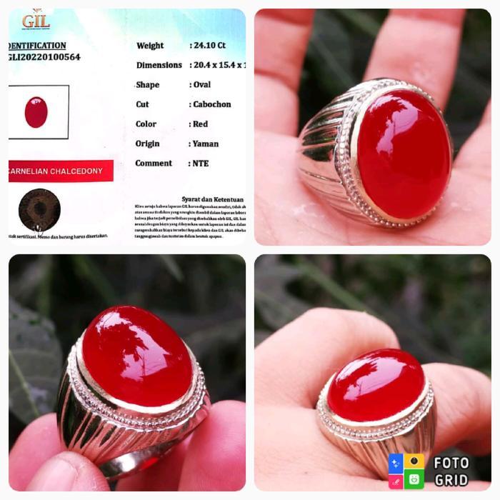BATU RED BARON CARNELIAN KRISTAL BIG SIZE INCLUDE MEMO GIL GEMS LAB