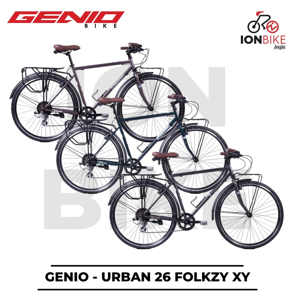 Sepeda Urban 700 Genio FOLKZY XY Commuter Kalcer Terbaru With Bagasi RATA AIR - Touring Bike Cowok K