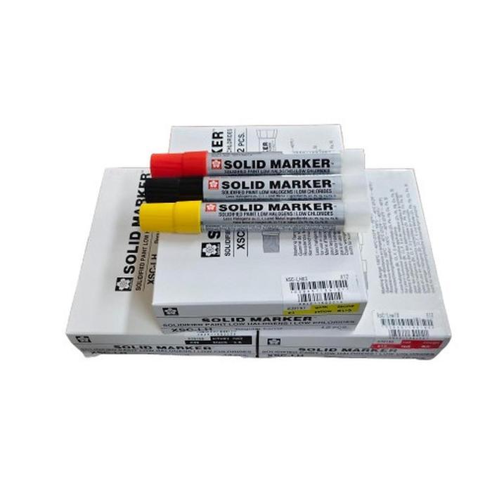 SAKURA Low Halogen Solid Marker Tandai Stainless Steel 3 Warna Kuning Merah Hitam Yellow Red Black S